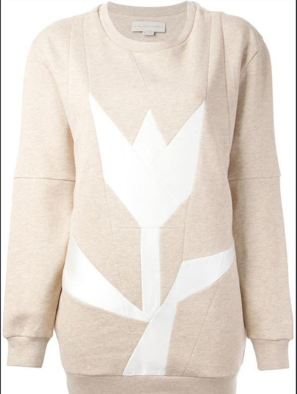 Stella McCartney Tulip Print Sweatshirt Mini Dress In Beige & White - Size 40